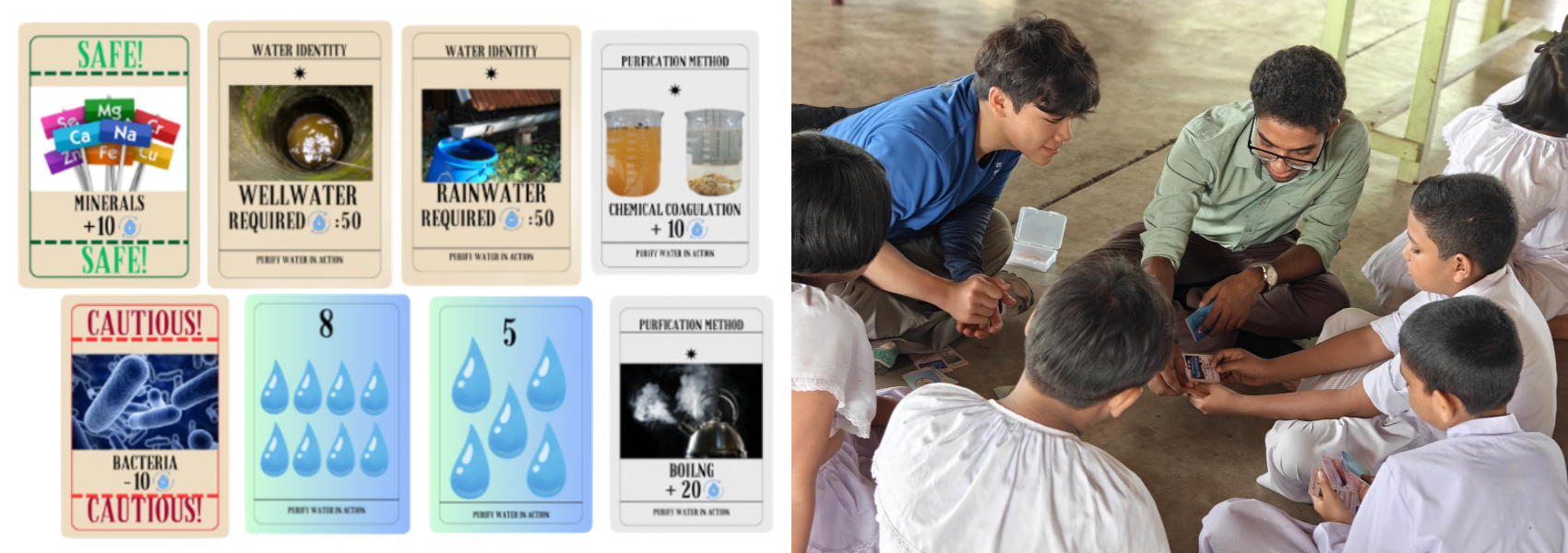 Natalie designed a card game to educate local children and families about drinking water safety.