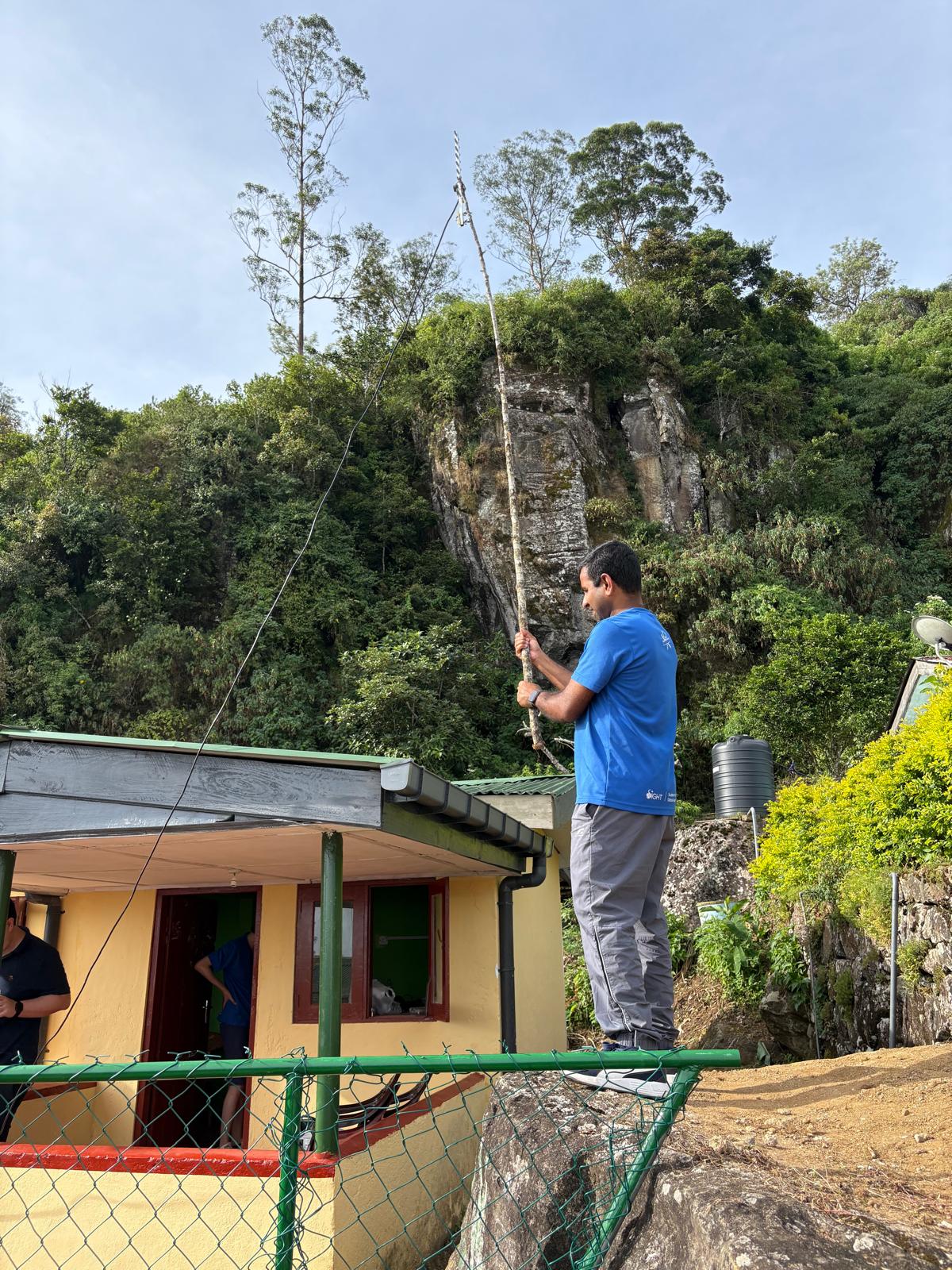 The HKUST team installed antennas themselves to stabilize the internet connection in the remote village.
