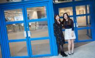 (From left) Alumnae Kyna Wong and Bella Chan made HKUST their first choice because they were both eager from childhood to explore science and technology