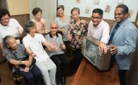 The elderly were all smiles on catching the sounds and images of their past.