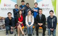 (Front row seated from right to left) Mr Marcus Lee, founder of Equal Opportunities Foundation, Prof Ying Chau, Ms Yasmin Fong, representative of Equal Opportunities Foundation, and the six SIGHT scholars.