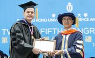 Prof. David Rossiter received the Michael G Gale Medal for Distinguished Teaching from President Prof. Tony F Chan at the University's Congregation on November 16, 2017.	 