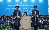 HKUST Council Chairman Mr. Andrew LIAO Cheung-Sing (middle) and Council Vice-chairman Prof. John CHAI Yat-Chiu witness Prof. Wei SHYY (right)’s installation as HKUST’s new president.