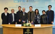 Guests at the signing ceremony: (from left) Prof Long Quan, Professor of Computer Science and Engineering Department, Prof Tim Cheng, Dean of Engineering, Mr Wenbin Tang, Co-founder and CTO of Megvii, Prof Tony F Chan, President of HKUST, Mr Qi Yin, Co-founder and CEO of Megvii, Dr Sabrina Lin, Vice-President for Institutional Advancement, Dr Claudia Xu, Director of Technology Transfer Center and Mr Yinan Xie, GM of Branding and Marketing of Megvii 