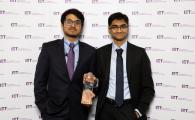 Amrut (left) and Paddy at the global final of the IET Present Around The World Competition. Paddy gave a presentation of their co-created device “Helen” and became the winner of the highly competitive contest.