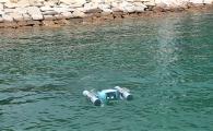 The Smart Fish conducts microplastics sampling near the seaside of the HKUST campus.