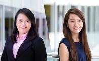 Outstanding alumnae leaders Ir. Samantha Kong Wing-Man (left) and Melody Wong Yee-Ting