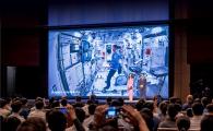 School of Engineering fresh graduate Marco Clark and professional media anchor Zhu Dan hosting the extraterrestrial encounter.