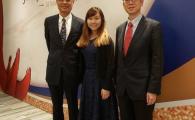 President of HKUST, Prof Wei Shyy (Left), Chloe Chan Ho Sum (Middle), and CBE Head, Prof. I-ming HSING (Right)