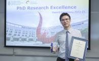 2022-23年度「工學院博士生卓越研究獎」得主董威於5月10日的頒獎禮上，與同學分享研究路上的收穫和挑戰。
