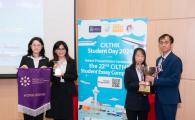 冠軍隊伍成員包括（左起）陳芷妍、吳君怡、林樂兒和張進哲。（圖片來源：香港運輸物流學會網站）