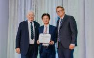 Prof. Charles Ng (center) received the R.M. Quigley Award at the Canadian Geotechnical Conference, which was held on September 15-18, 2024, in Montreal, Quebec.