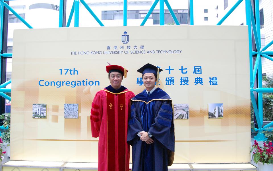 Sai-Kit and his PhD supervisor (left) Prof. TANG Chi-Keung, Professor of the Department of Computer Science and Engineering.