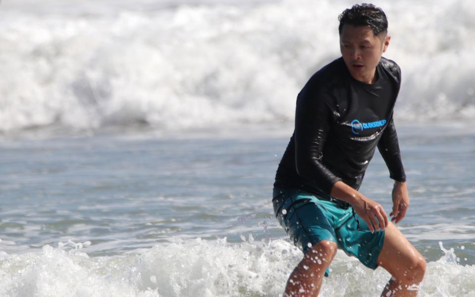 When he needs some downtime from his hectic schedule as a teacher, researcher and entrepreneur, Sai-Kit enjoys surfing, a skill he picked up in California.