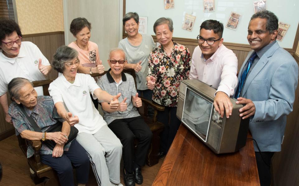 The elderly were all smiles on catching the sounds and images of their past.