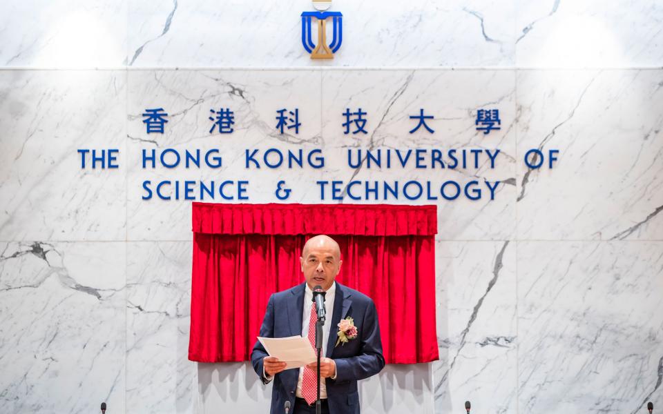 捷和实业行政总裁郑兆权先生在「香港科技大学 ─ 捷和实业有限公司创新环境健康技术联合实验室」成立典礼上致辞。