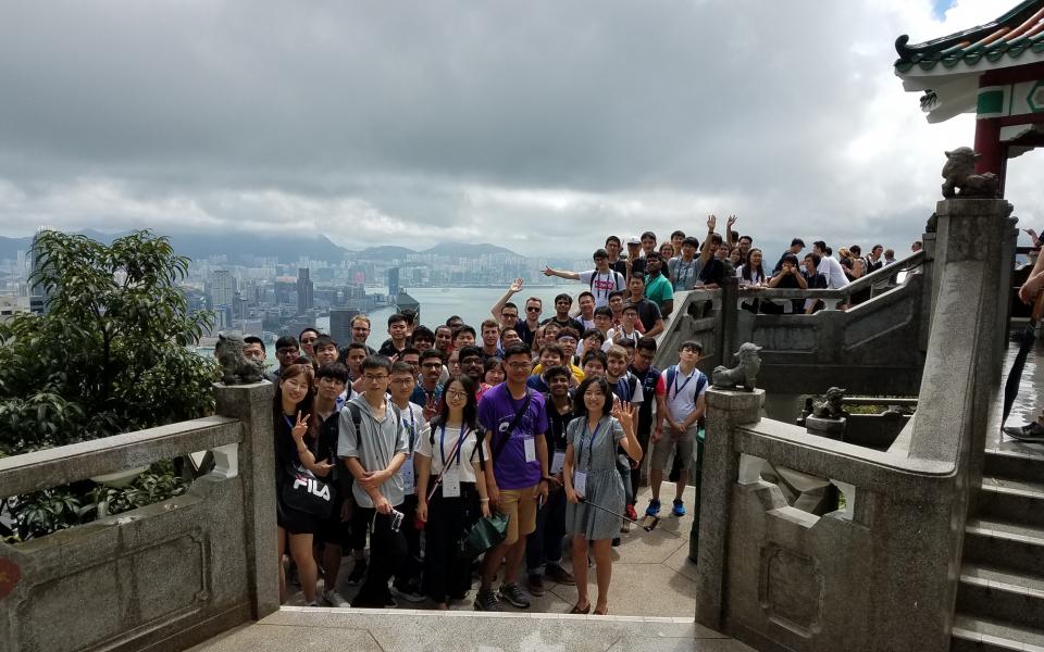 Participants visit The Peak during the city tour.