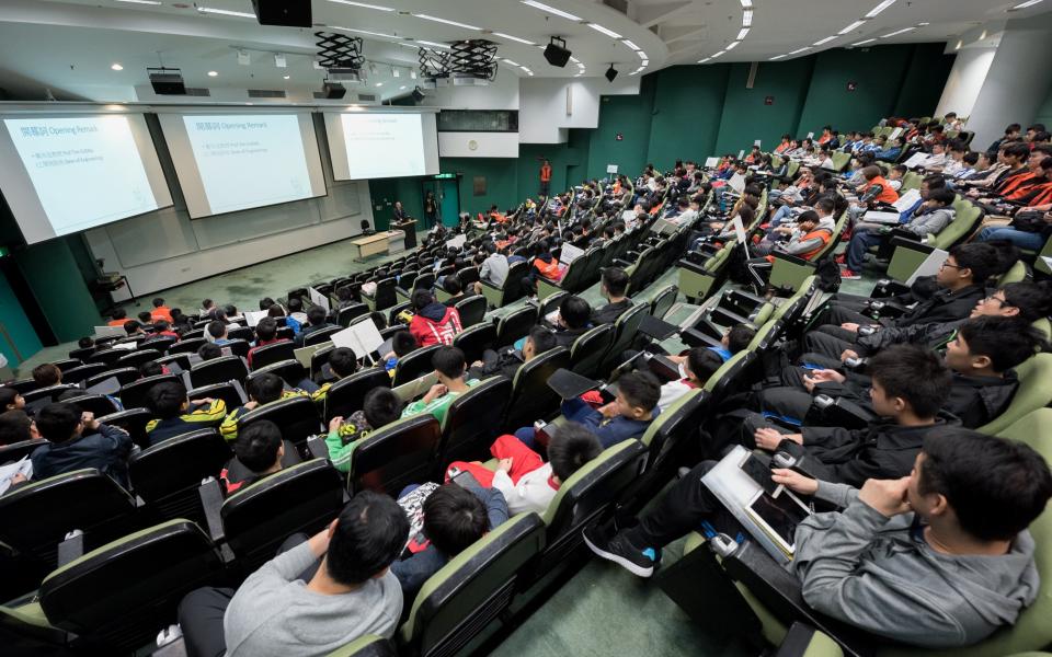 1. On the day of the Underwater Robot Competition, where students learnt about basic skills in making robots. Around 300 participants from 42 primary and secondary schools have taken part in the underwater robot competition organized by HKUST.