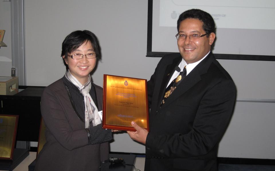 Prof Ying Chau (left) and Prof Khaled Ben Letaief, Dean of Engineering