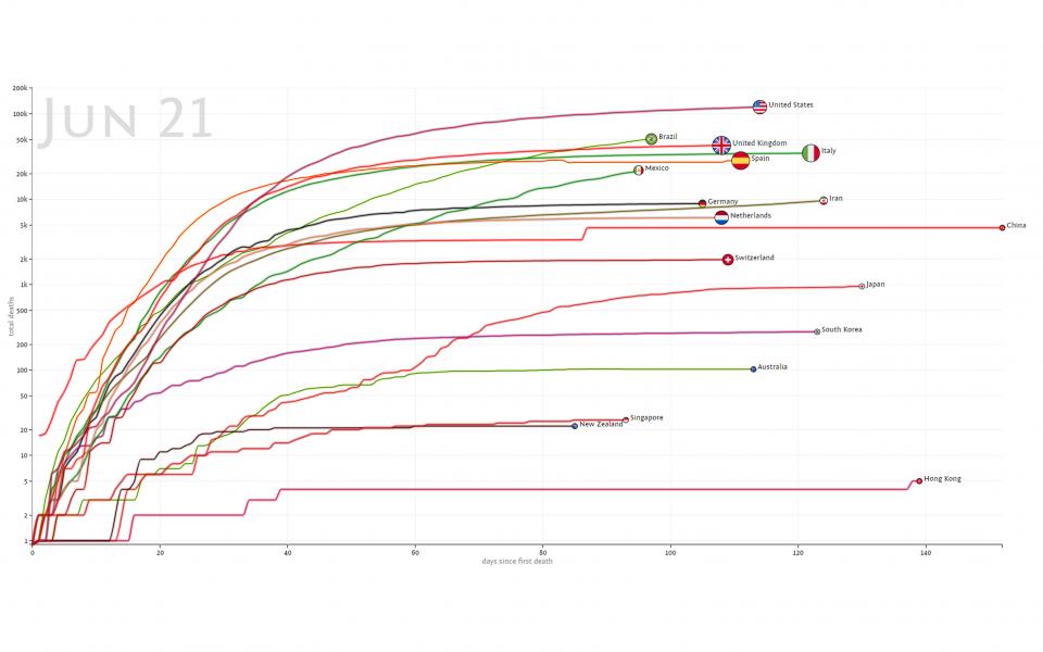 A visualization project from an undergraduate programming course, processing COVID-19 case data from the Center for Systems Science and Engineering at Johns Hopkins University, sparked the idea of developing a new visualization tool and an algorithm to automatically assign colors from each country’s national flags.