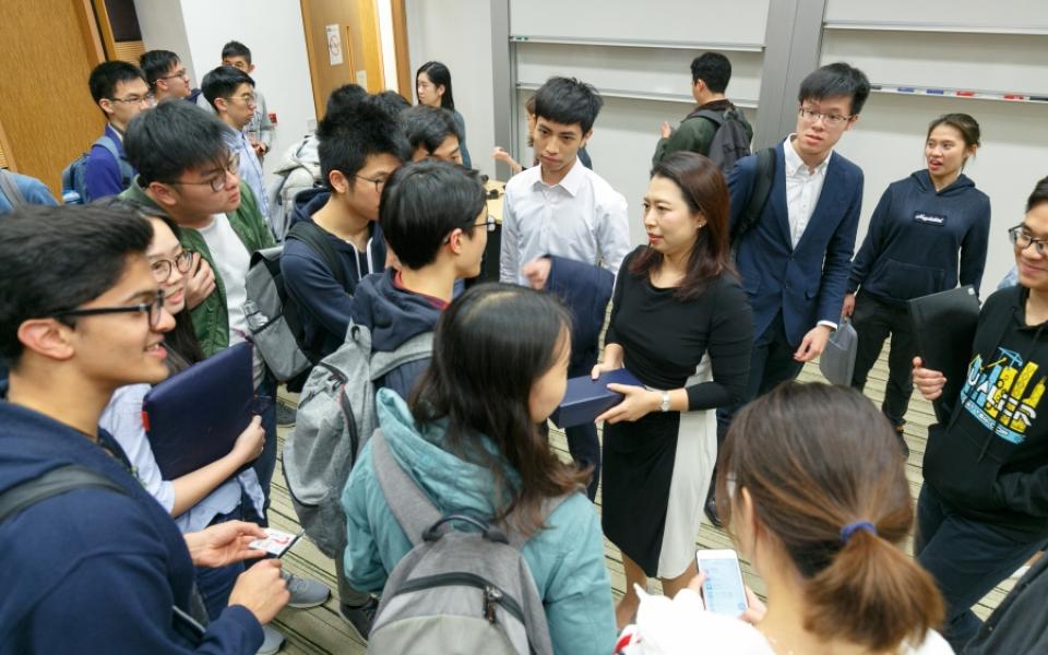 Students grasped the chance to learn more from Ms Zhang after the forum