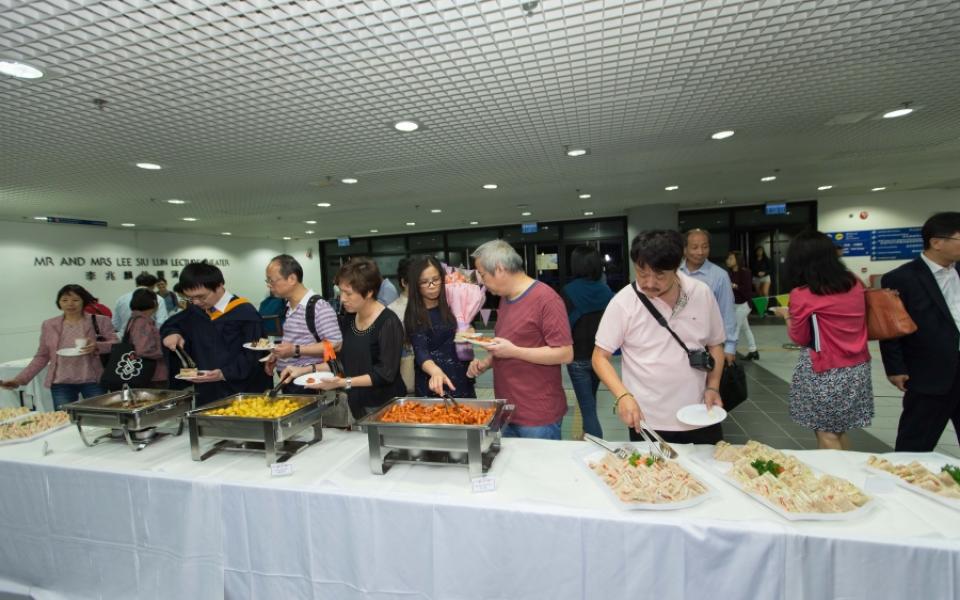 Graduates and their families enjoyed the refreshments