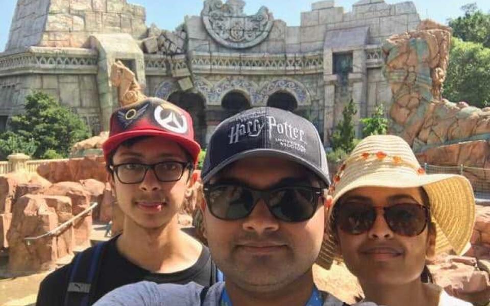 Yash (left) visited different places and attractions at the United States with friends