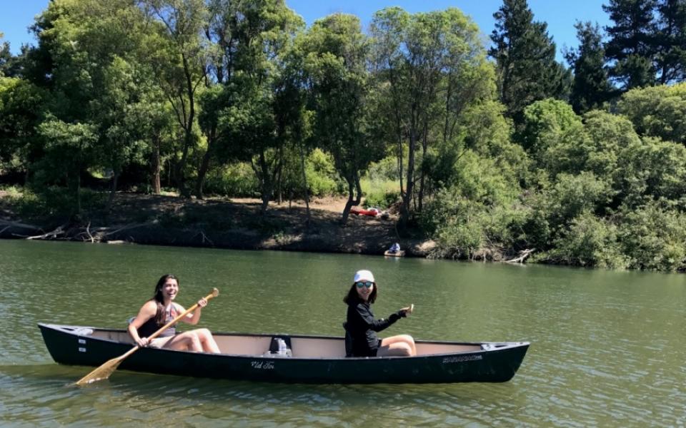 Abby (right) joined a team building event with colleagues