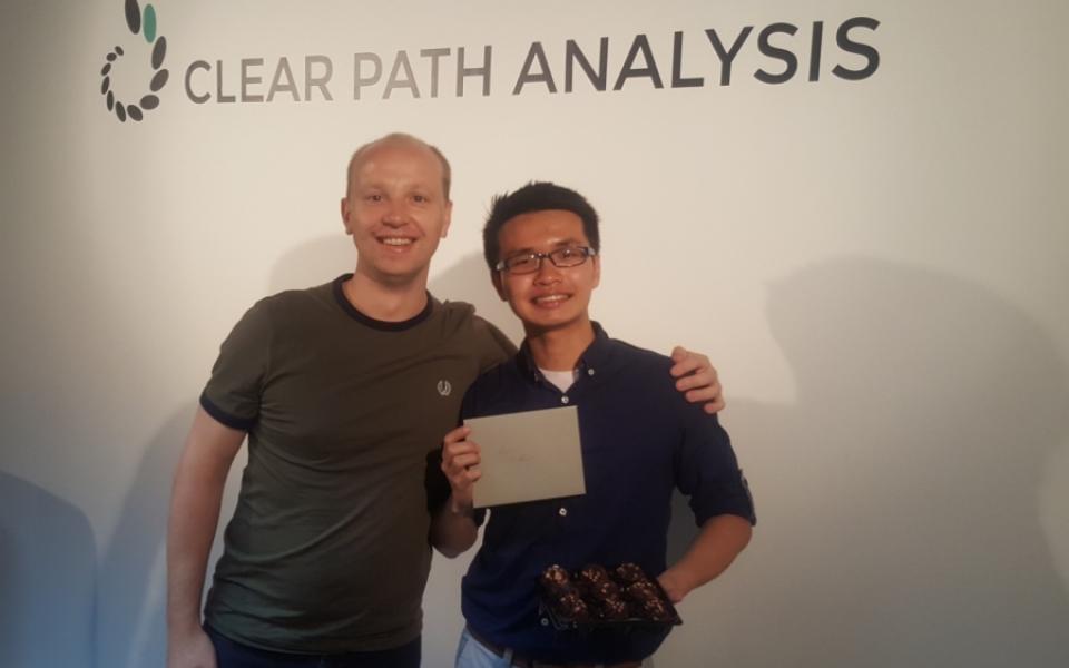 Arthur WANG (right), T&M-DDP Year 3 student, joined Clear Path Analysis in London as a Business and Marketing Analyst to publish reports on current trends of financial markets