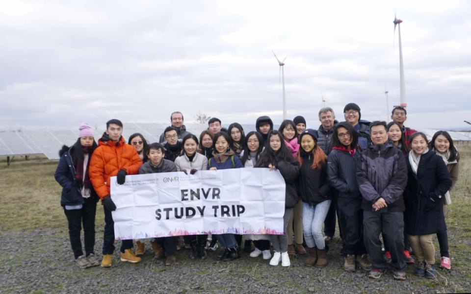 Students visited the solar panel field at Juwi, a renewable energy company