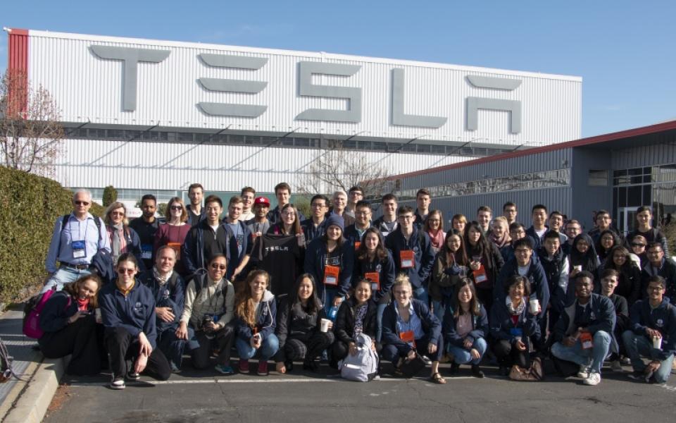 Students visited Tesla