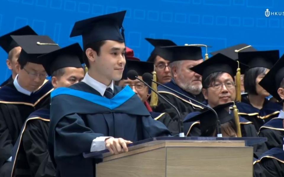 Andrew NG, EVMT graduate, was selected to give a speech on behalf of all graduates at the morning session of the ceremony on 15 Nov 2018