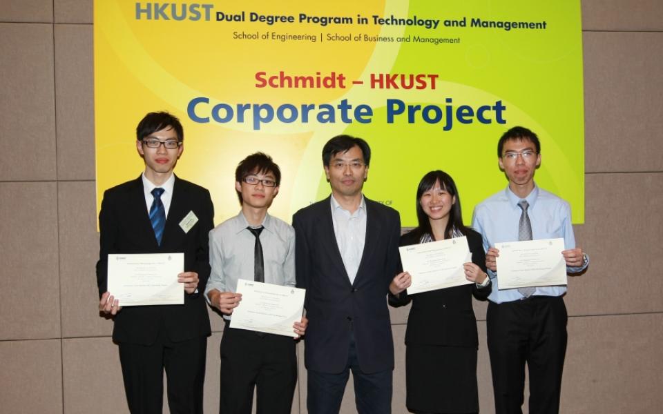 Mr Warwick So, General Manager, Technical Competence Center of Schmidt & Co (Hong Kong) Limited and the winning team
