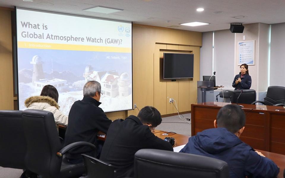 Students attended a talk at National Institute of Meteorological Sciences