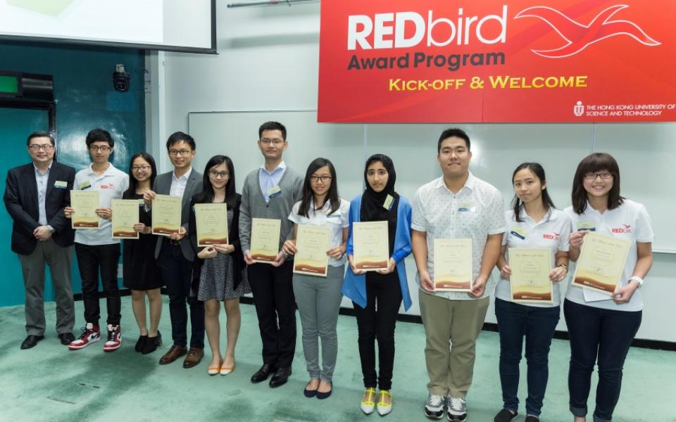 Prof. Kar Yan TAM (left), Dean of Students, presented awards to the Top Achievers 2014/15 including Simon (2nd left)