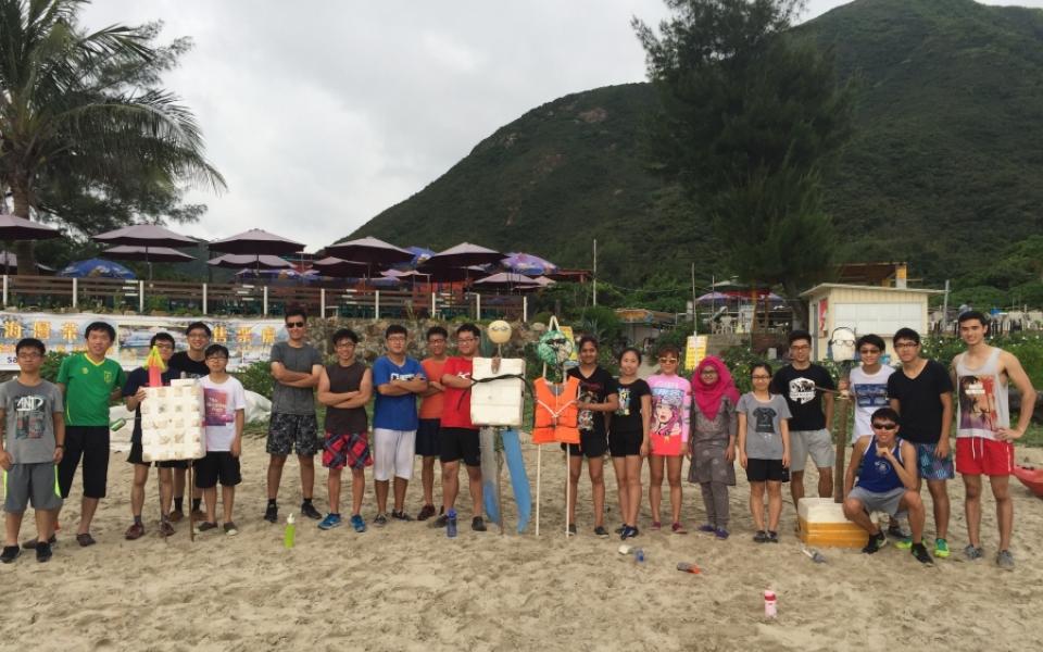 Group photo with their peer mascots