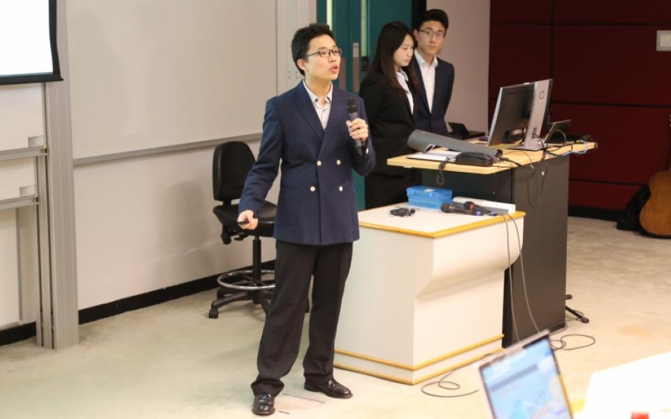 Students presented their pitches at the final presentation