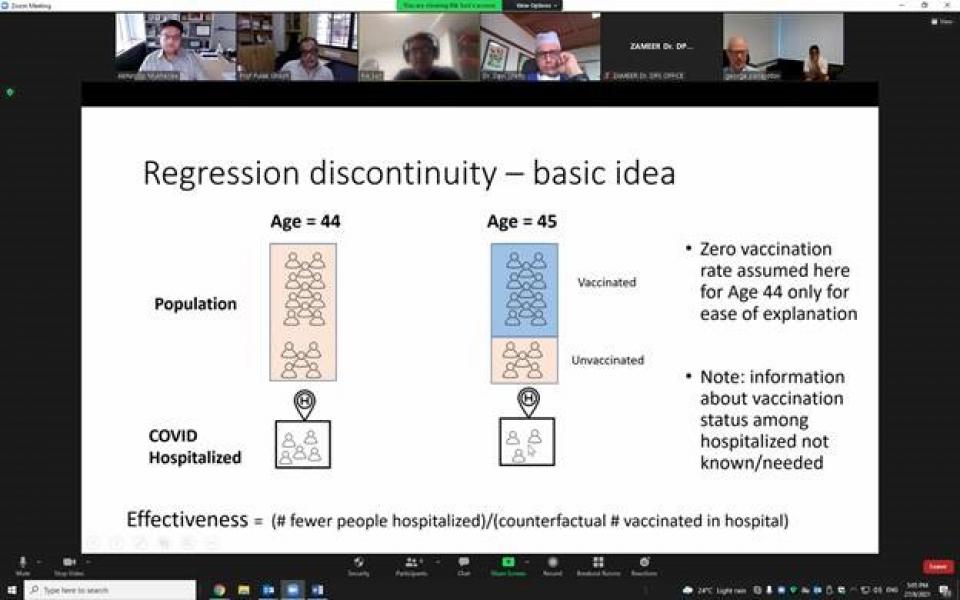 研究團隊透過Zoom與印度醫療團隊討論研究細節。