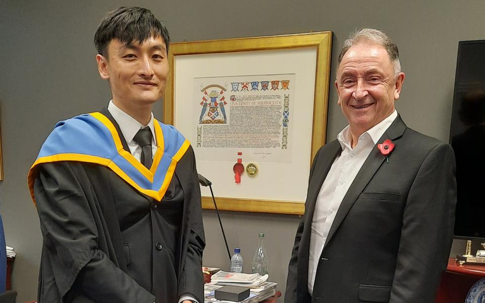 Binnie and Prof. Sir Jim McDonald, Principal and Vice-Chancellor of the University of Strathclyde