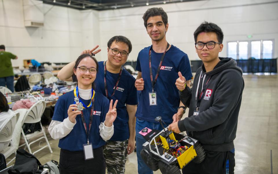The silver medal winning team in the Robo-Magellan event.