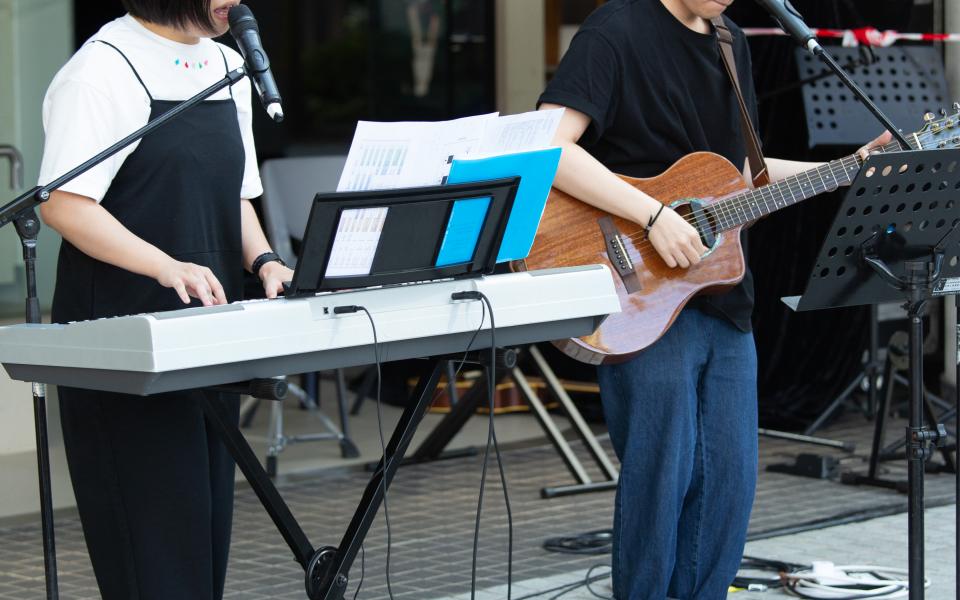 A Busking area with musical performances by students of HKUST