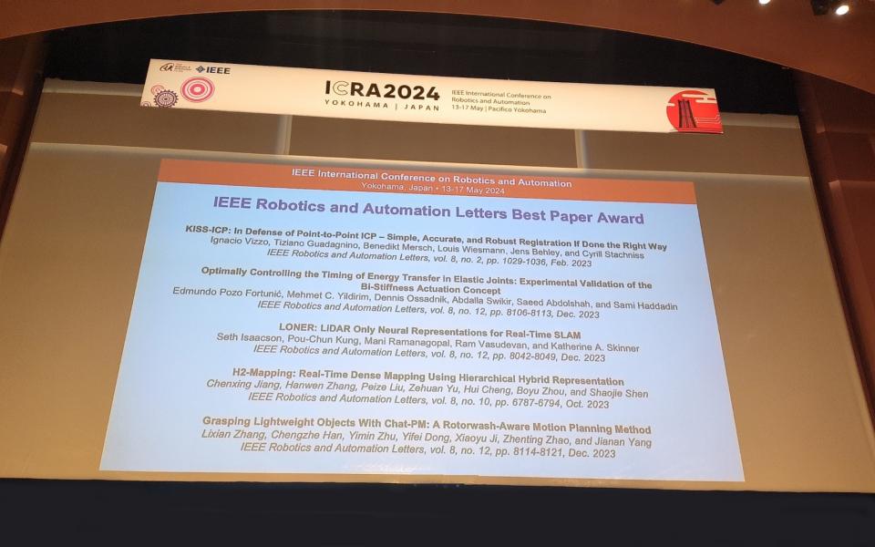 The paper of Prof. Shen Shaojie’s team was one of the only five winners for the Best Paper Award, selected from more than 1,200 papers published in RA-L in 2023.