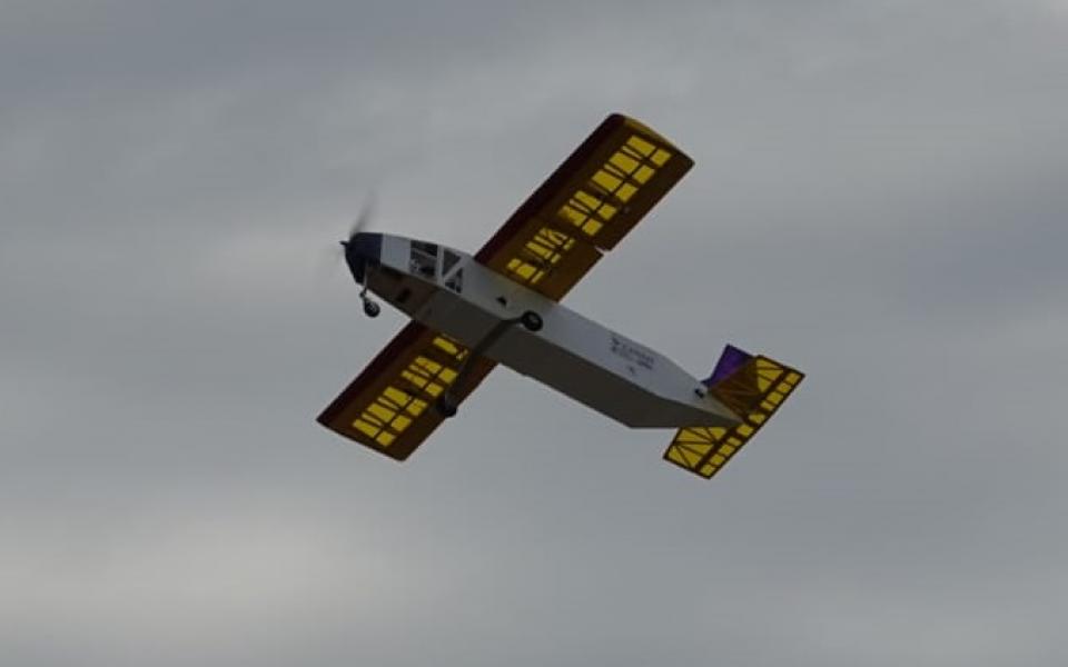 HKUST Aero Team’s remotely operated aircraft in action.