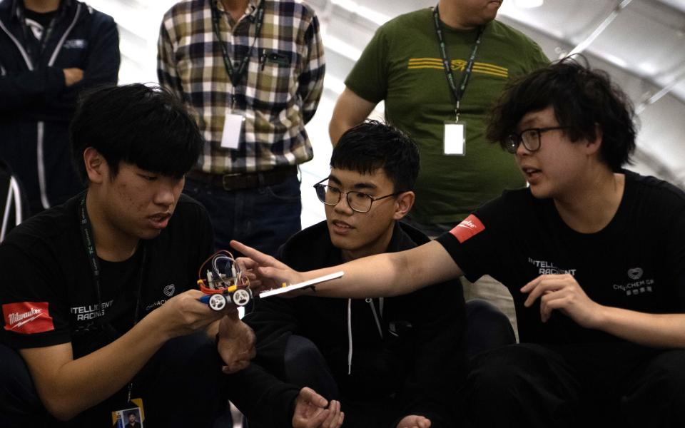 The HKUST team tested their robot.