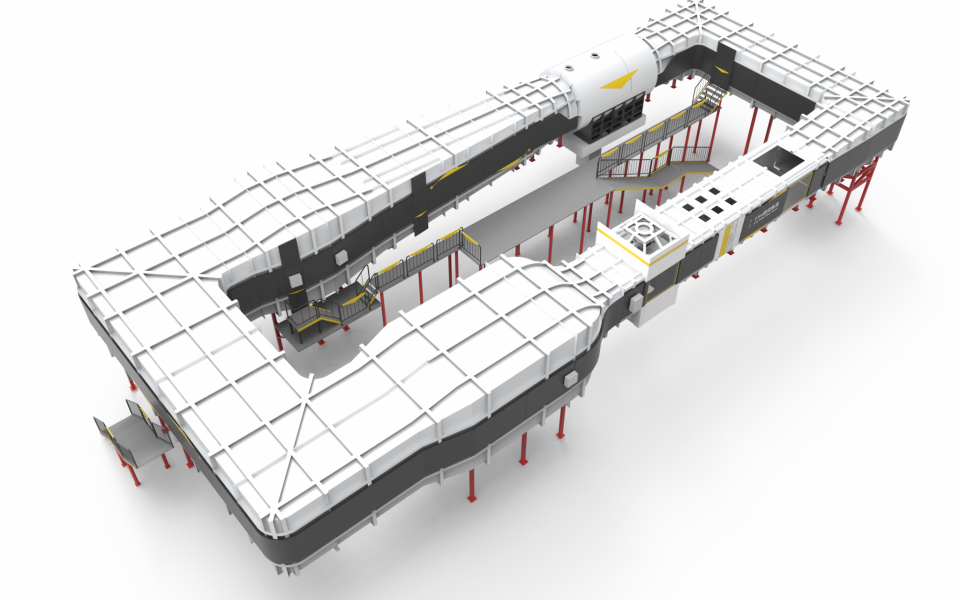 A simulation of the bicycle aerodynamic test rig in the HKUST wind tunnel.