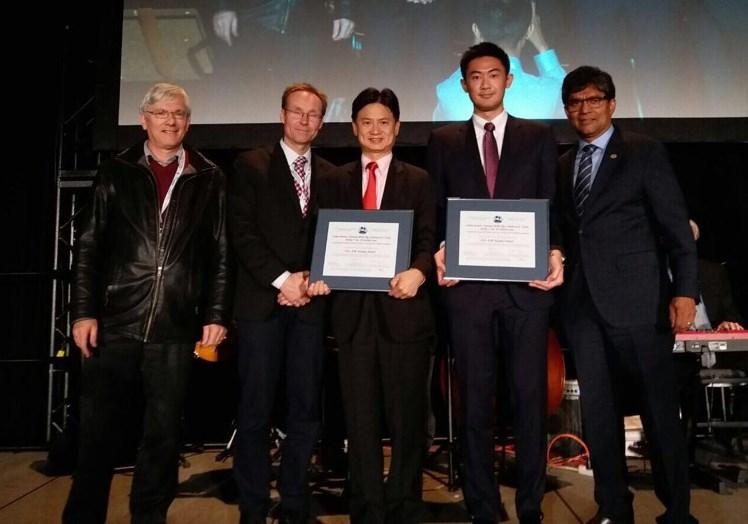 Prof Charles W W Ng and Prof Clarence Edward Choi (middle and 2nd from right) received the Prix R M Quigley Award (Honorable Mention) in Ottawa, Canada on October 2, 2017.