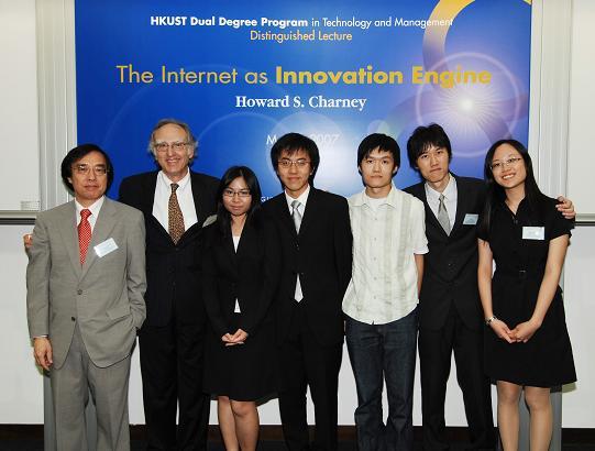 (From left) Prof Chan, Mr Charney and T&M students