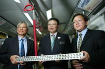 (Left) Prof Philip Chan, Mr Wilfred Lau and Prof Ricky Lee presented the HB-LEDs Array Module