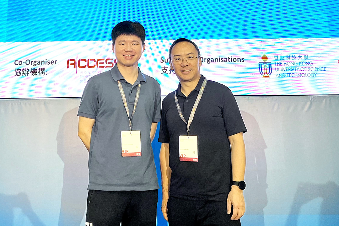 Prof. Tu Fengbin (left) and Prof. Xie Yuan (right) have been devoted to researching and developing the groundbreaking technology of the Reconfigurable Digital Computing-In-Memory AI chip (ReDCIM).