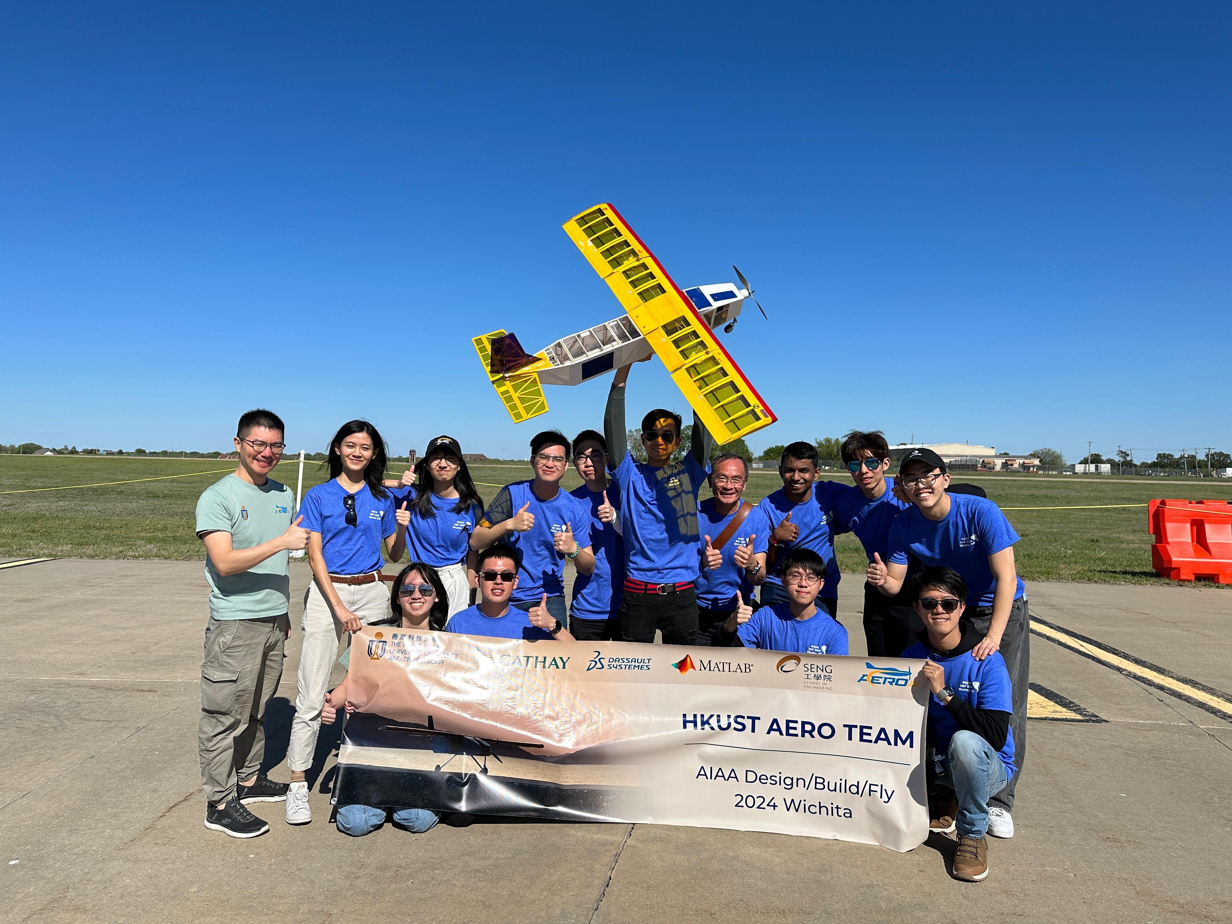 Ranking 16th worldwide, the HKUST Aero Team is the highest scoring Asian team among 107 international teams at the 2024 AIAA Design/Build/Fly Competition. This is also the best ever result achieved by the team since they first joined the competition in 2013.